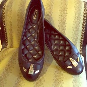 Michael Kors Black leather flats NWOT